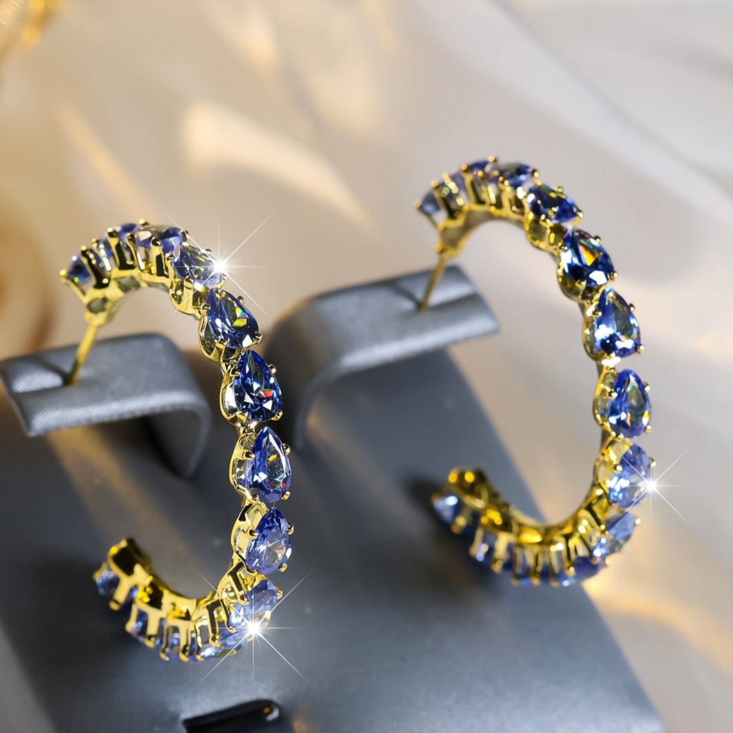 Teardrop-Shaped Full Stone Ultra Sparkle Ear Studs, Valentine's Gift